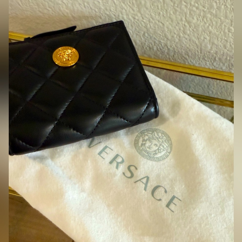Versace Black Quilted Leather Wallet